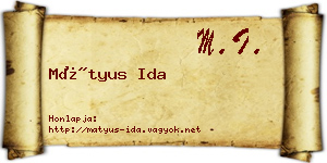 Mátyus Ida névjegykártya