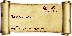 Mátyus Ida névjegykártya